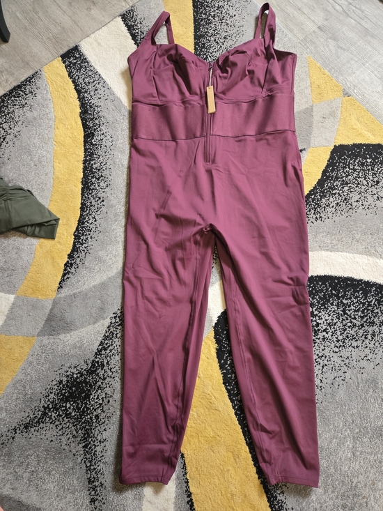 Pants - Women’s Sleeveless Zip-Front Jumpsuit in Plum